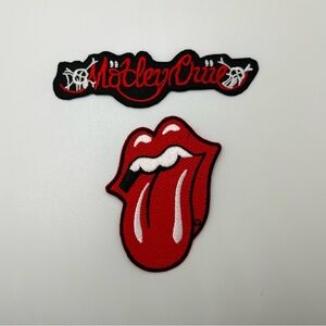 Motley Crue and Rolling Stones logo Patches